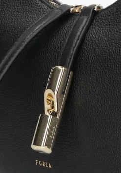 zwarte furla schoudertas goccia s shoulder bag