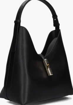 zwarte furla schoudertas goccia m hobo