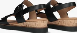 zwarte gabor platte sandalen 752