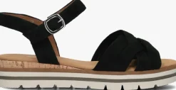 zwarte gabor platte sandalen 083.3