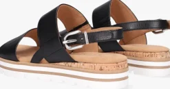 zwarte gabor platte sandalen 774.1