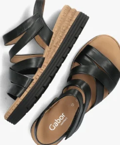 zwarte gabor sandalen met hak 702.2