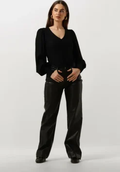 zwarte gestuz blouses rifagz v-neck blouse