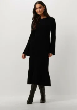 zwarte gestuz midi jurk antaligz wool dress