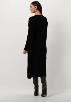 zwarte gestuz midi jurk antaligz wool dress