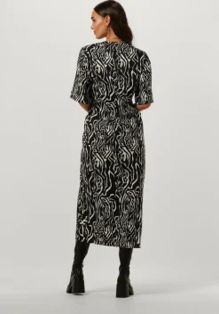 zwarte gestuz midi jurk brayagz p midi dress