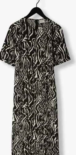 zwarte gestuz midi jurk brayagz p midi dress