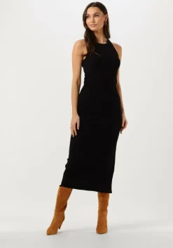 zwarte gestuz midi jurk drewgz sl long dress noos