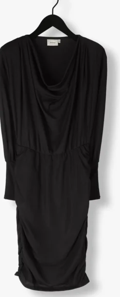 zwarte gestuz midi jurk uminagz dress
