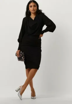 zwarte gestuz midi jurk uminagz dress