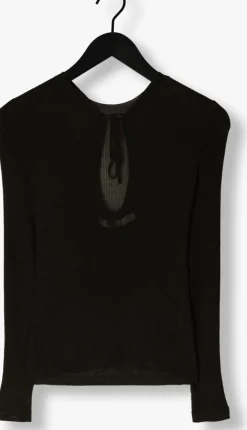 zwarte gestuz t-shirt silvigz deep back blouse