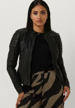 zwarte goosecraft leren jas biker128