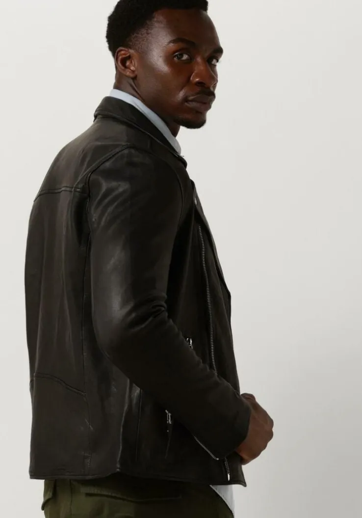 zwarte goosecraft leren jas gc mercury biker