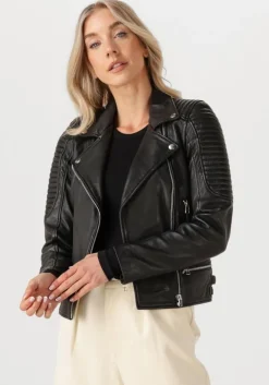 zwarte goosecraft leren jas biker116