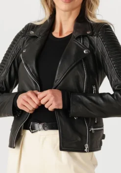 zwarte goosecraft leren jas biker116