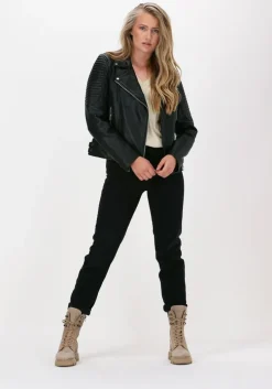 zwarte goosecraft leren jas biker116