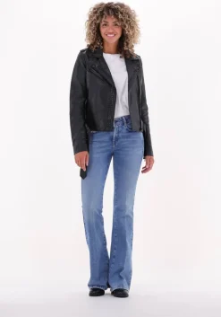 zwarte goosecraft leren jas jade braided