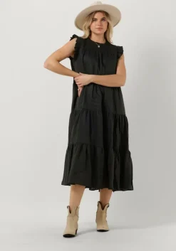 zwarte greek archaic kori midi jurk 130431