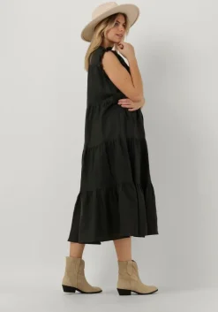 zwarte greek archaic kori midi jurk 130431