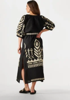 zwarte greek archaic kori maxi jurk 230654