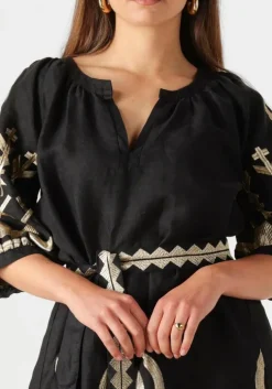 zwarte greek archaic kori maxi jurk 230654