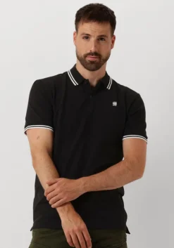 zwarte g-star raw polo dunda slim stripe polo s/s