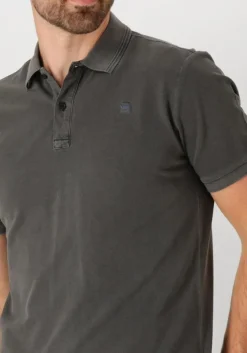 zwarte g-star raw polo dunda overdyed slim polo ss