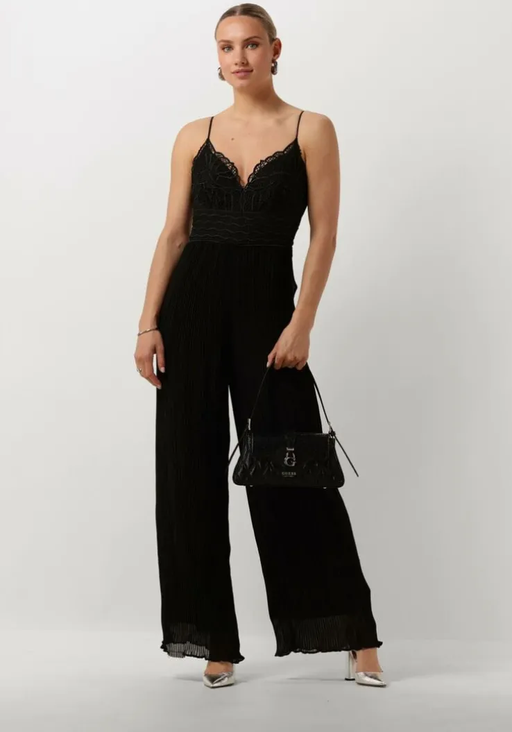 zwarte guess jumpsuit amiah pleated jumpsuit