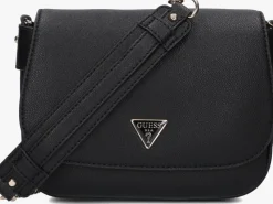 zwarte guess schoudertas fedora flap shoulder bag