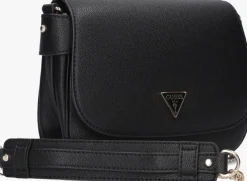 zwarte guess schoudertas fedora flap shoulder bag