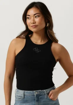 zwarte guess top sl round neck gwendalina top