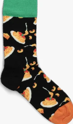 zwarte happy socks sokken mac & cheese