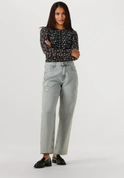 zwarte haute l'amitié top l'amitie mesh ls o-neck