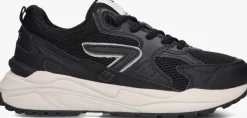 zwarte hub lage sneakers grid-w