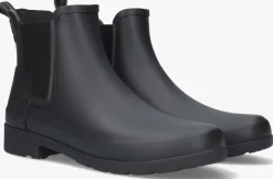 zwarte hunter regenlaarzen womens refined chelsea
