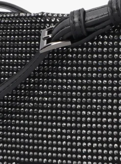 zwarte hvisk schoudertas halo embellished