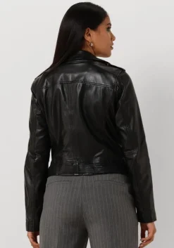 zwarte ibana leren jas moss