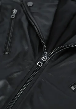 zwarte ibana leren jas moss