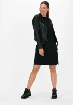 zwarte ibana leren jas moss