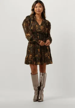 zwarte ibana mini jurk deela - print