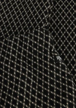 zwarte indian blue jeans flared broek flared pants diagonal check