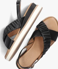zwarte inuovo platte sandalen 113059-1