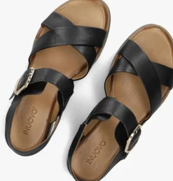 zwarte inuovo platte sandalen 113117