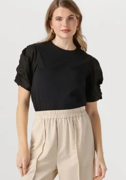 zwarte inwear t-shirt payanaiw woven trim shirt