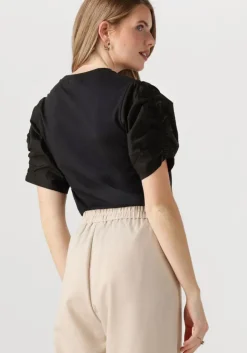 zwarte inwear t-shirt payanaiw woven trim shirt