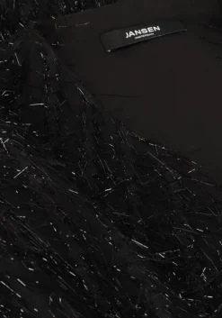 zwarte jansen amsterdam blouses ff178 puffed 3/4 sleeve top