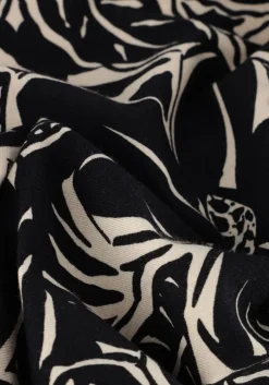 zwarte jansen amsterdam mini jurk vfb506 jersey printed wrap dress 3/4 sleeve