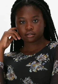 zwarte just female midi jurk anlia dress