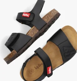 zwarte kipling platte sandalen guy