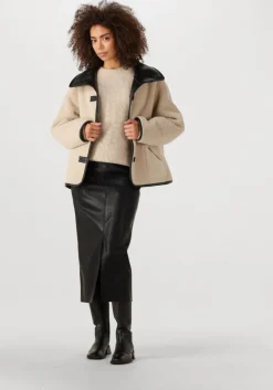 zwarte knit-ted leren jas cozy